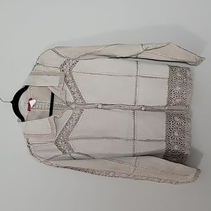 IDI by Matthew crochet suede jacket M Boho Festival Bohemian